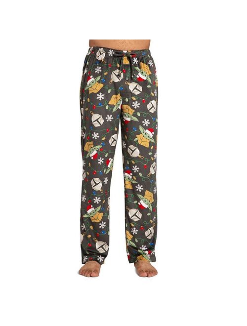 Licensed Character Men's Star Wars Mandalorian Christmas Grogu Sleep Pants