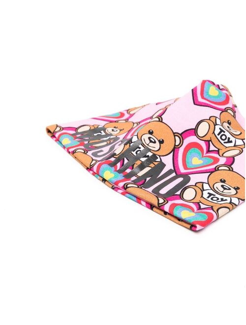 Moschino Kids logo-print heart-motif beanie