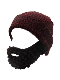 YEKEYI Unisex Wacky Beard Hat Knit Funny Beanie Halloween Cap Wind Mask