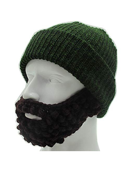 YEKEYI Unisex Wacky Beard Hat Knit Funny Beanie Halloween Cap Wind Mask