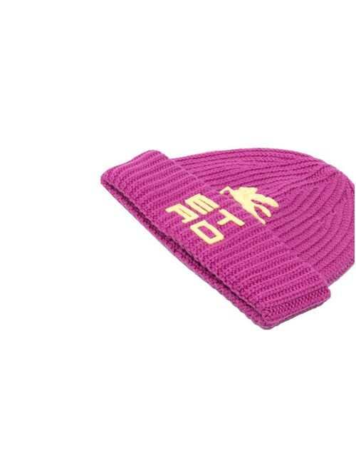 ETRO applique-logo ribbed-knit beanie