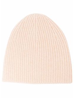 ribbed-knit cashmere beanie