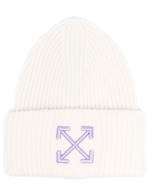 Off-White Arrows-motif ribbed-knit beanie