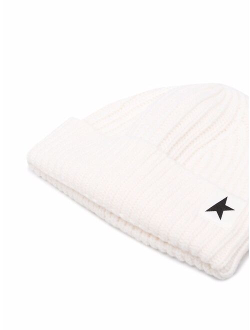 Golden Goose star patch ribbed beanie