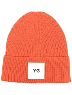 Y-3 logo-patch ribbed-knit beanie