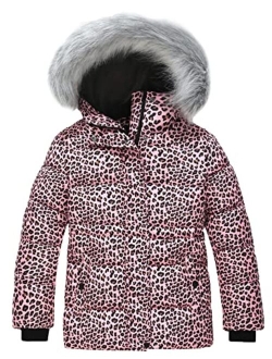 Wantdo Girl's Quilted Winter Coat Thicken Puffer Jacket Windproof Winter Jacket with Fur Hood