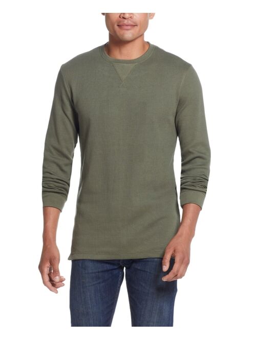 Weatherproof Vintage Men's Long Sleeved Waffle Crew Neck T-shirt