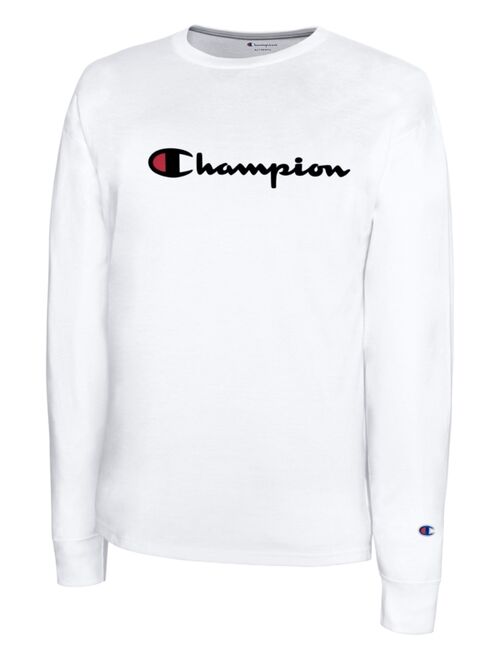 Champion Men's Script-Logo Long Sleeve Tshirt