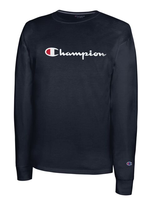 Champion Men's Script-Logo Long Sleeve Tshirt