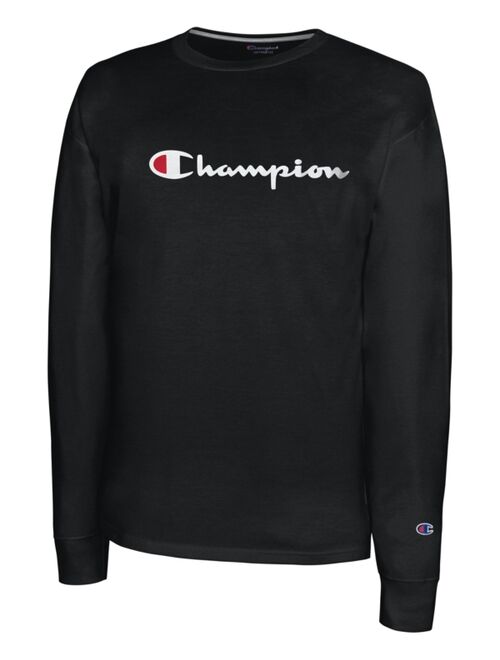 Champion Men's Script-Logo Long Sleeve Tshirt