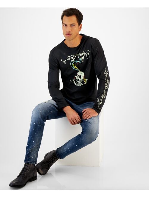 Ed Hardy Men's Cobra Graphic Crewneck Long-Sleeve T-Shirt