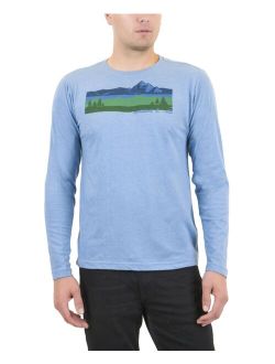 Mountain And Isles Men's Retro Rainbow Long Sleeve Graphic T-shirt