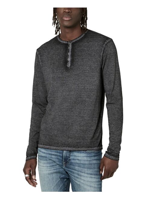 Buffalo David Bitton Men's Faded Kaduk Henley Long Sleeve T-Shirt