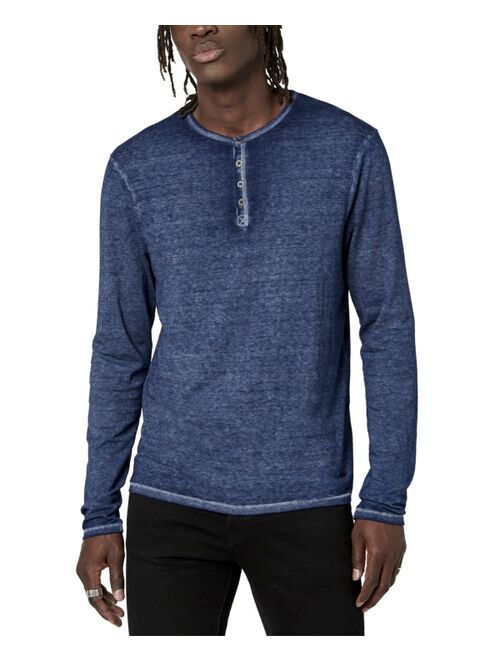 Buffalo David Bitton Men's Faded Kaduk Henley Long Sleeve T-Shirt