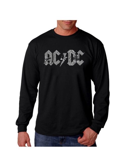 LA Pop Art Men's AC/DC Word Art Long Sleeve T-shirt