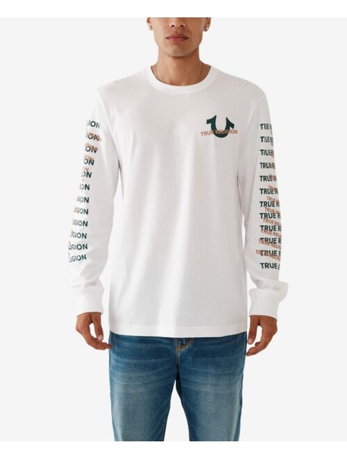 True Religion Men's Long Sleeve Repeat Crewneck T-shirt