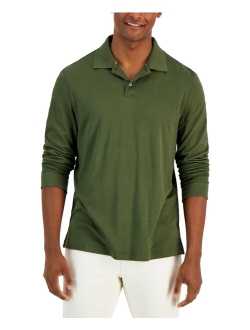 Men's Regular-Fit Solid Long-Sleeve Supima Polo Shirt, Created for Macy's