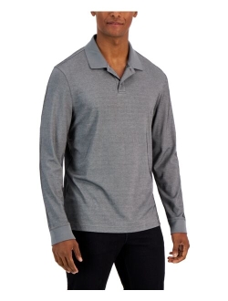 Men's Regular-Fit Solid Long-Sleeve Supima Polo Shirt, Created for Macy's