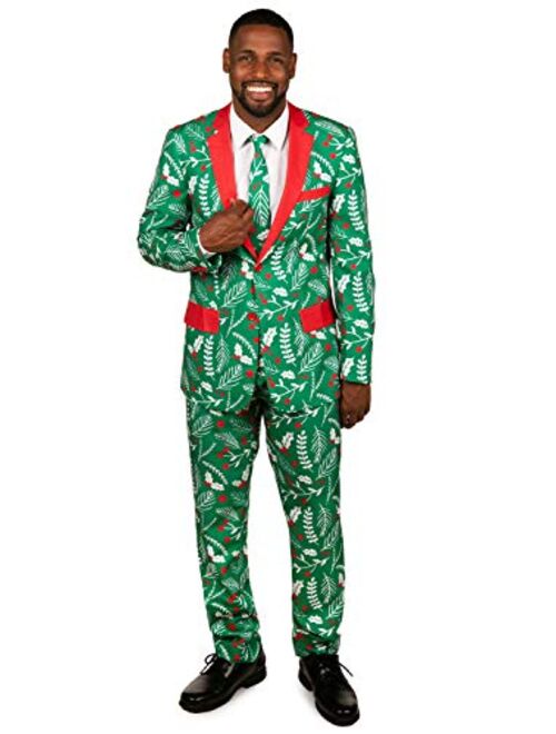 Tipsy Elves Men's Christmas Holiday Suit Jackets - Ugly Christmas Sweater Inspired Blazers for Men