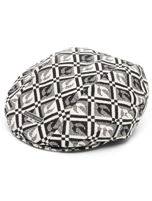 Marine Serre logo-jacquard beret