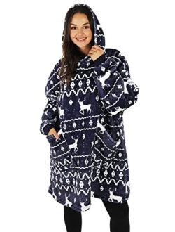 Ugly Christmas Sweater inspired Blanket Hoodies Cute Oversized Hoodie Blanket Sweatshirts for the Holidays