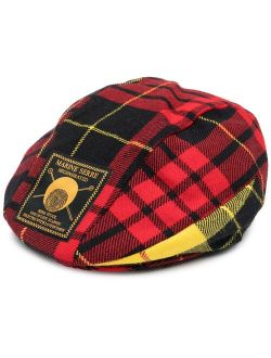 Marine Serre Regenerated tartan logo-patch beret