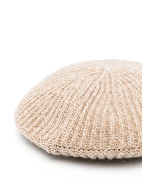 GANNI ribbed woo-blend beret