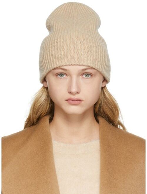 TOTEME Beige Rib Cashmere Beanie