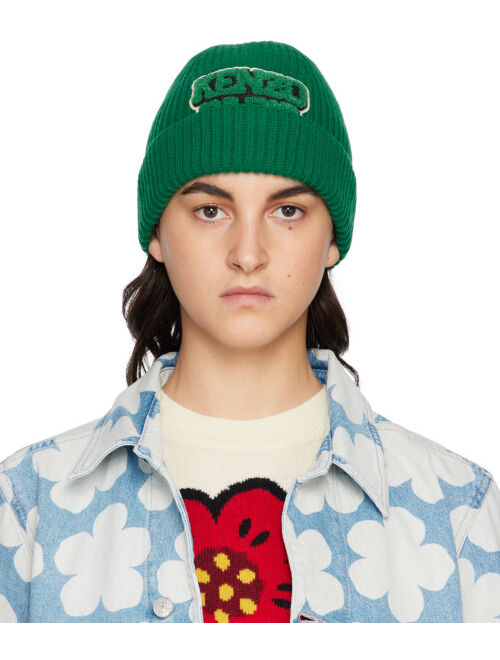 Kenzo Green College Patch Beanie