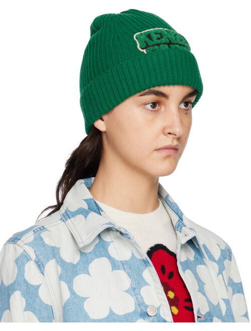 Kenzo Green College Patch Beanie