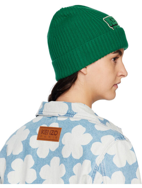 Kenzo Green College Patch Beanie