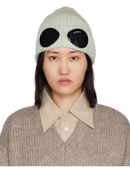 C.P. Company Off-White Wool Goggle Beanie