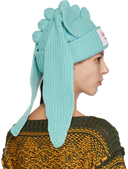 Charles Jeffrey Loverboy SSENSE Exclusive Blue Chunky Kimera Beanie