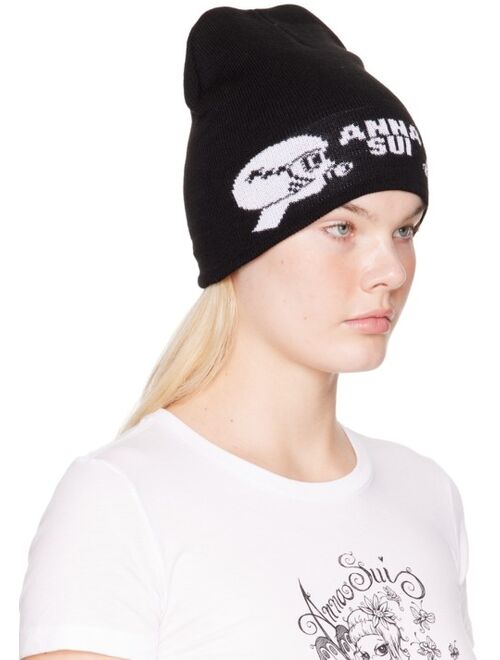 Anna Sui Black Bubblegum Girls Beanie