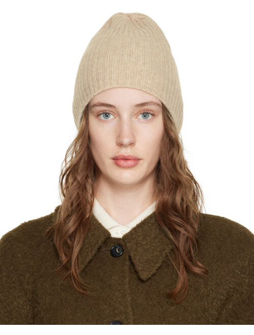 Arch The Beige Rib Knit Beanie