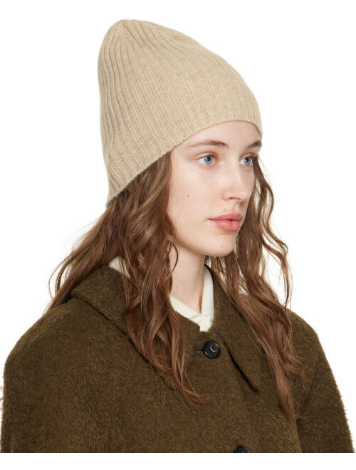 Arch The Beige Rib Knit Beanie