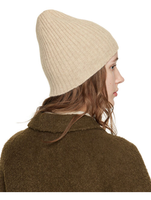 Arch The Beige Rib Knit Beanie