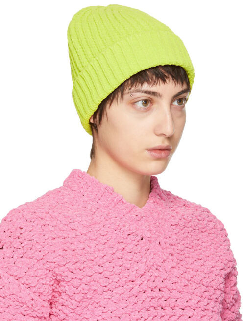 Bottega Veneta Yellow Chenille Beanie