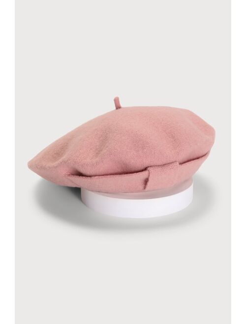 San Diego Hat Company San Diego Hat Co. Carrie Blush Wool Bow Beret