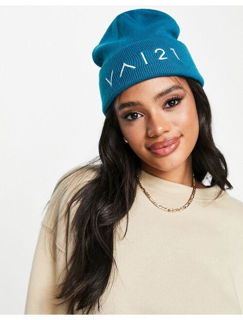 VAI21 logo knit beanie in teal