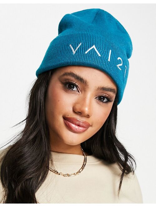 VAI21 logo knit beanie in teal