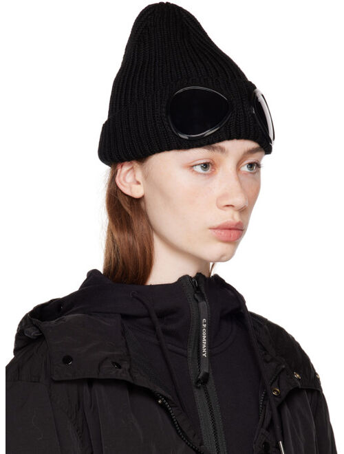 C.P. Company Black Goggle Beanie