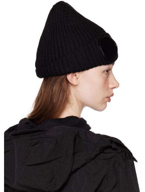 C.P. Company Black Goggle Beanie