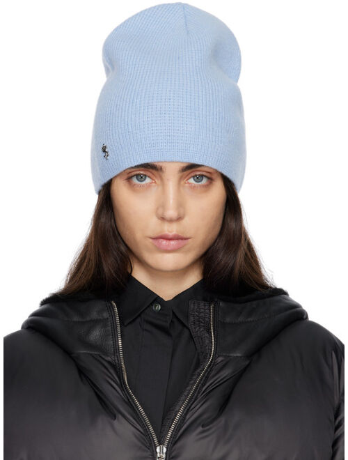 Yves Salomon SSENSE Exclusive Blue Wool & Cashmere Beanie