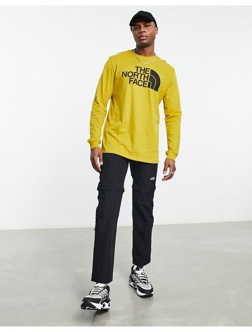 The North Face Half Dome chest print long sleeve t-shirt in yellow