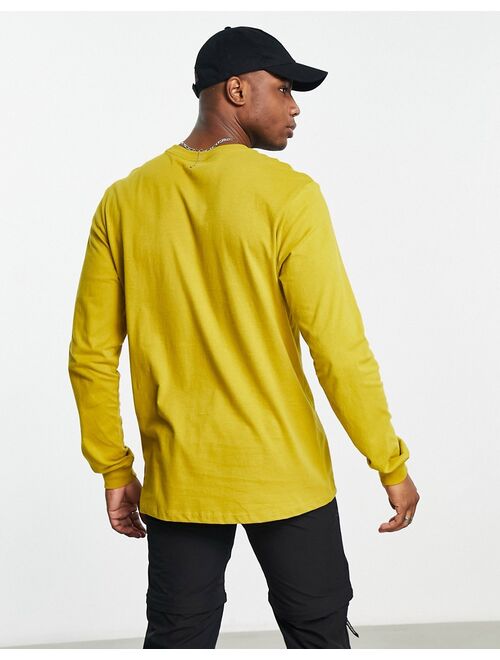 The North Face Half Dome chest print long sleeve t-shirt in yellow