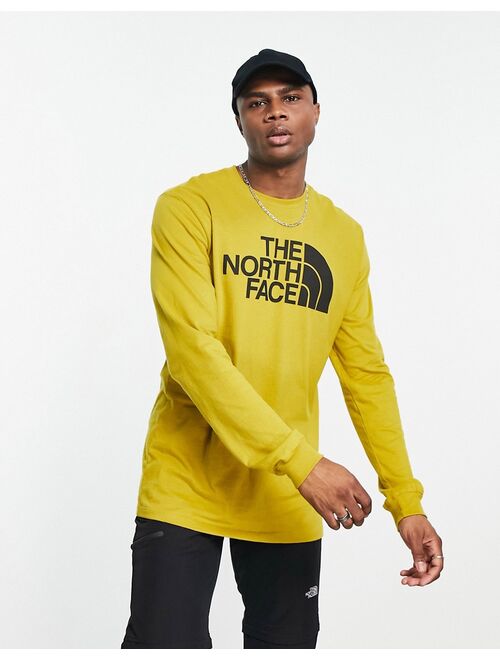 The North Face Half Dome chest print long sleeve t-shirt in yellow