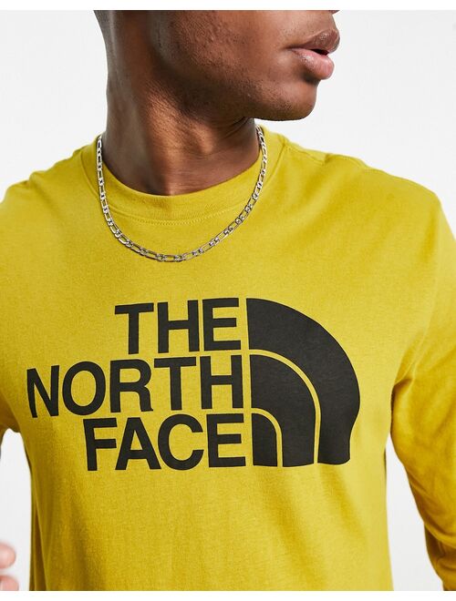 The North Face Half Dome chest print long sleeve t-shirt in yellow