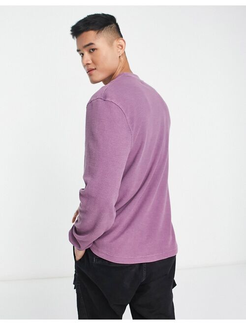 River Island textured washed t-shirt in dark purple