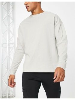 ASOS 4505 icon oversized training long sleeve T-shirt in taupe